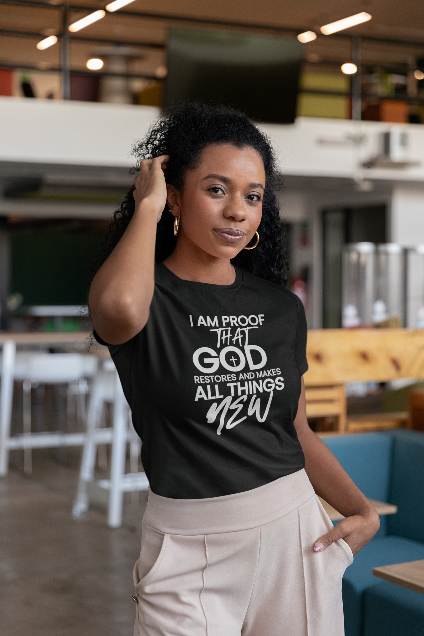 Carrying the Weight Book +Grief Journal + I Am Proof That God Restores And Makes All Things New Tee